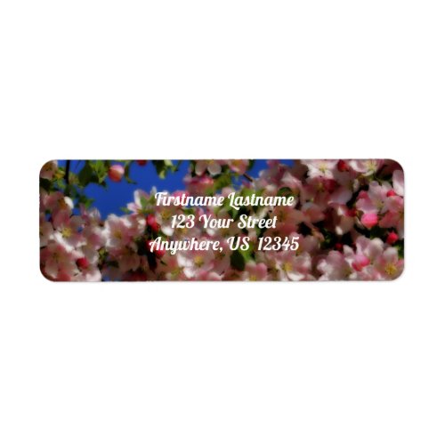 Pink Spring Blossom Blue Sky Orton Effect  Address Label