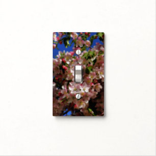 Pink Spring Blossoms Blue Sky Art Light Switch Cover
