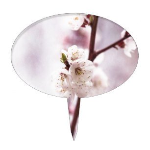 Pink spring blossoms cake topper