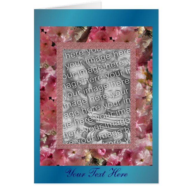 Pink Spring Blossoms Flower Design Photo Cards (Front)