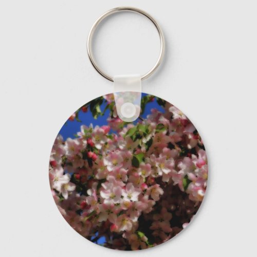 Pink Spring Blossoms Flower Keychain