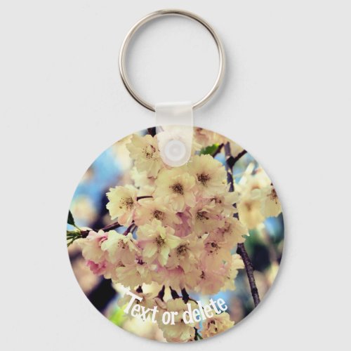 Pink Spring Blossoms Flower Personalized Keychain