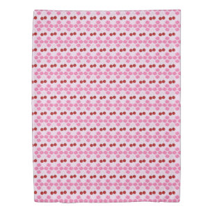 Pink Spring Cherry blossom and cherries Patterned Duvet Cover