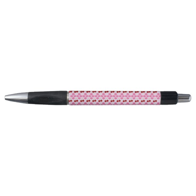 Pink Spring Cherry blossom and cherries Patterned Pen (Front)