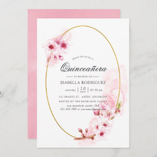 Cherry Blossom Quinceañera Invitations & Invitation Templates | Zazzle