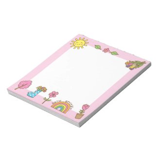 Pink Spring Drawings Notepad