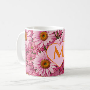 Pink spring floral pink daisies pink flowers coffee mug