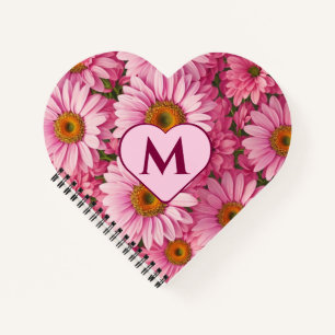 Pink spring floral pink daisies pink flowers notebook