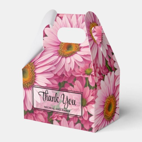 Pink spring floral pink daisies retro pink flowers favor boxes
