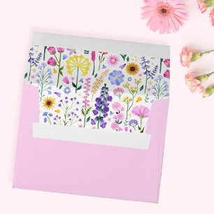 Pink Spring Floral Wildflower Garden Party Envelope