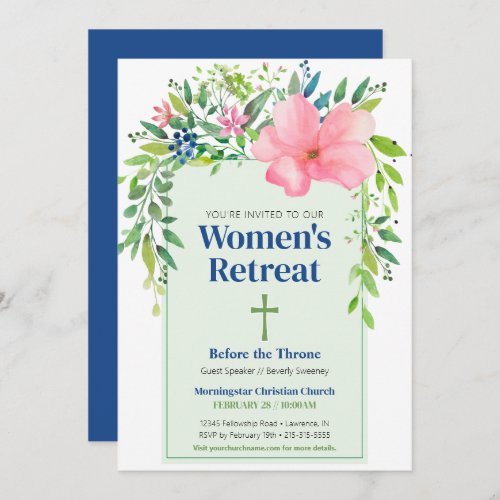 Pink Spring Floral Womens Retreat Invitation