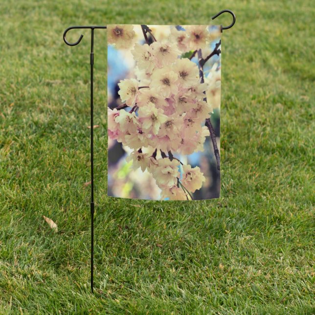 Pink Spring Flower Blossoms 3 Close Up  Garden Flag (In SItu)