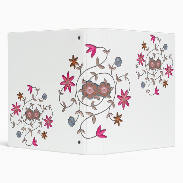 Pink Spring Flower Garden 3 Ring Binder (Background)