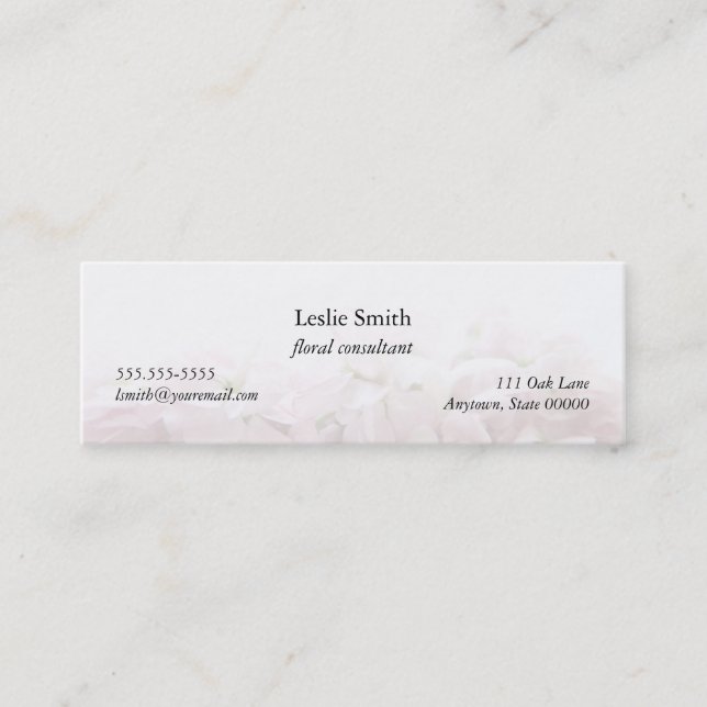 pink spring flowers bookmark business card (Front)