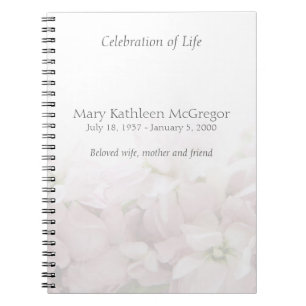 Pink spring flowers fade memorial notebook