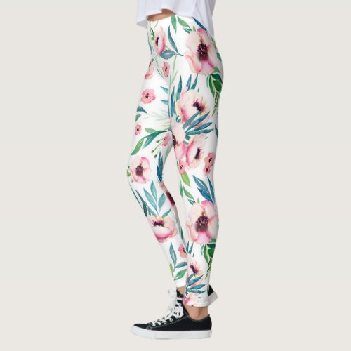 Pink Spring Flowers Leggings