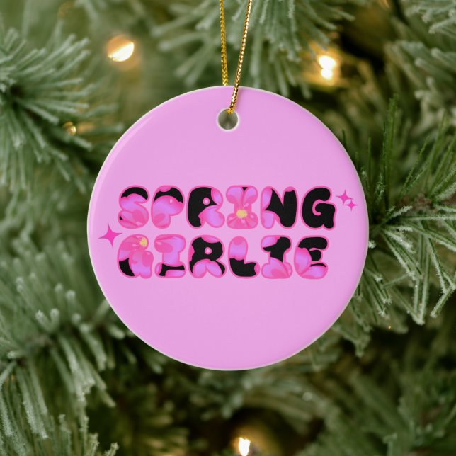 Pink Spring Girlie  Ceramic Ornament (Tree)