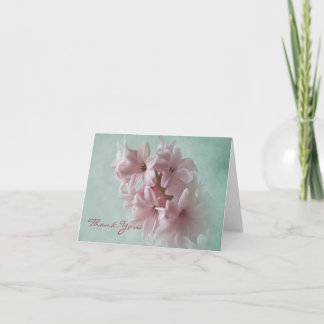 Pink Spring Hyacinth Thank You Note Card