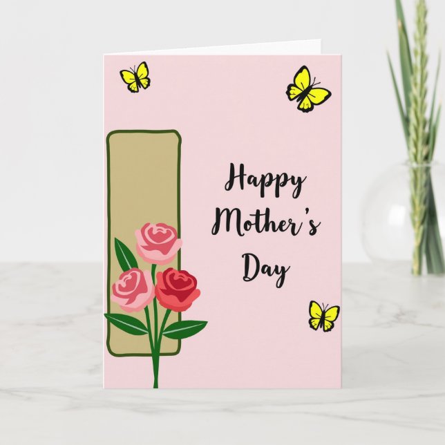 Pink Spring Mothers Day Card (Front)