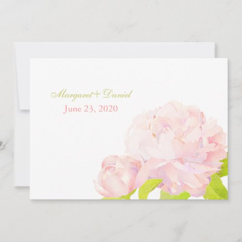 Elegant, Modern Peony Simple Wedding Invitations