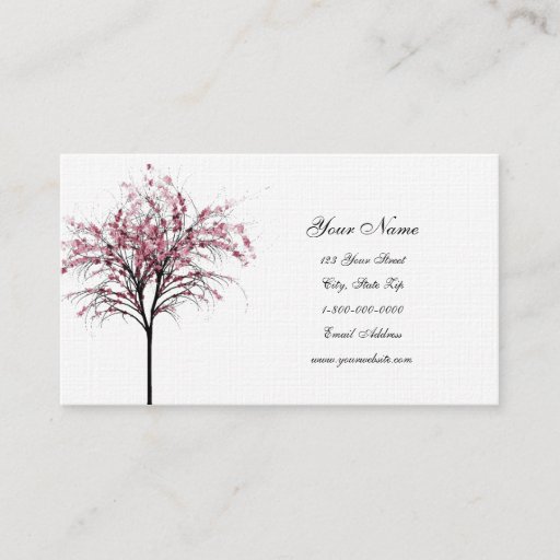 Customizable Pink Spring Trees Business Cards