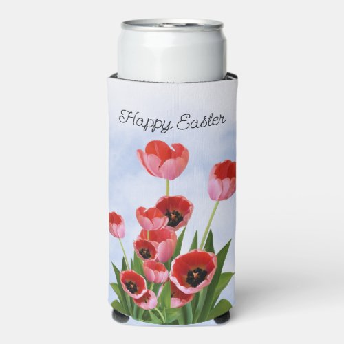 Pink Spring Tulip Bouquet Floral Photography Seltzer Can Cooler