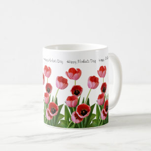 Pink Spring Tulip Bouquet for Mother's Day Coffee Mug