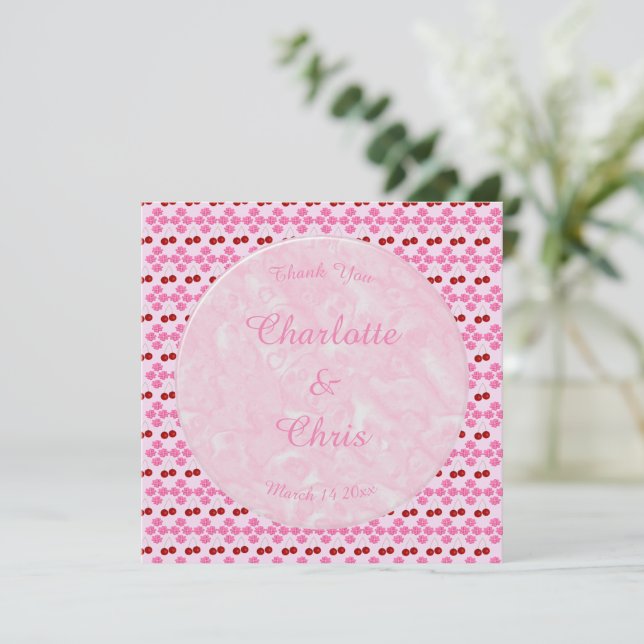 Pink Spring Wedding Cherry blossom and cherries (Standing Front)