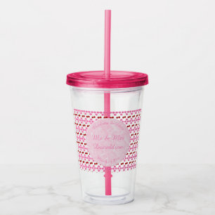 Pink Spring Wedding Cherry blossom and cherries Acrylic Tumbler