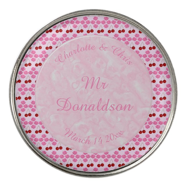 Pink Spring Wedding Cherry blossom and cherries Divot Tool (Detail)