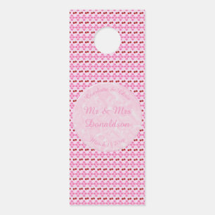 Pink Spring Wedding Cherry blossom and cherries Door Hanger