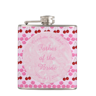 Pink Spring Wedding Cherry blossom and cherries Flask