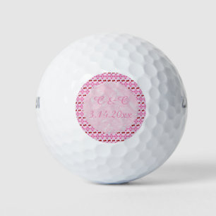 Pink Spring Wedding Cherry blossom and cherries Golf Balls