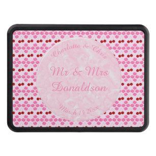 Pink Spring Wedding Cherry blossom and cherries Hitch Cover