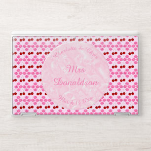 Pink Spring Wedding Cherry blossom and cherries HP Laptop Skin
