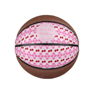 Pink Spring Wedding Cherry blossom and cherries Mini Basketball