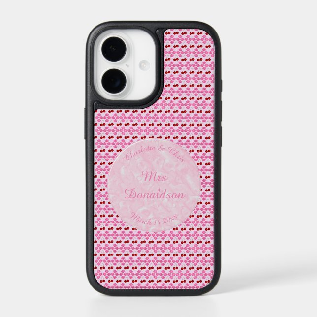 Pink Spring Wedding Cherry blossom and cherries Otterbox iPhone Case (Back)