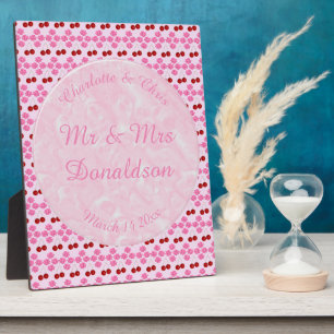 Pink Spring Wedding Cherry blossom and cherries Plaque