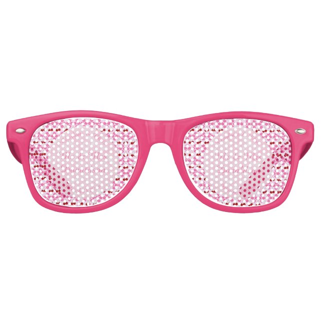 Pink Spring Wedding Cherry blossom and cherries Retro Sunglasses (Front)
