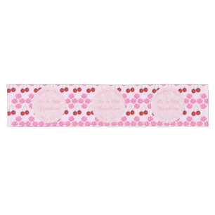 Pink Spring Wedding Cherry blossom and cherries Short Table Runner
