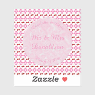 Pink Spring Wedding Cherry blossom and cherries Sticker