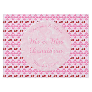 Pink Spring Wedding Cherry blossom and cherries Tablecloth