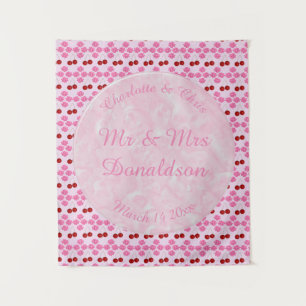 Pink Spring Wedding Cherry blossom and cherries Tapestry