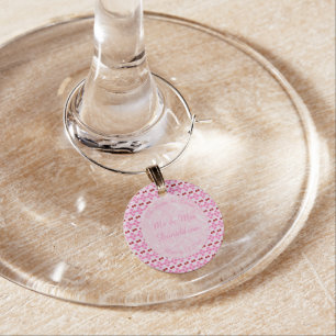 Pink Spring Wedding Cherry blossom and cherries Wine Charm