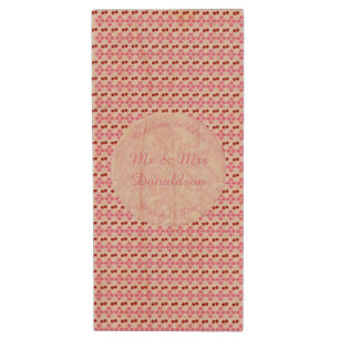 Pink Spring Wedding Cherry blossom and cherries Wood Flash Drive