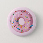 Pink Sprinkle Donut Birthday Party Favor Button<br><div class="desc">Pink Sprinkle Donut Button - perfect for donut birthday party favors!</div>
