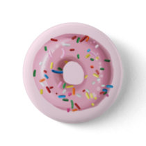 Pink Sprinkle Donut Birthday Party Favor Button