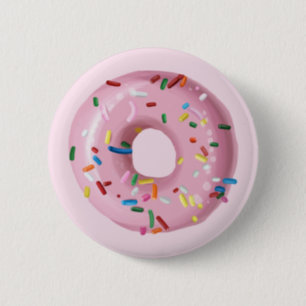 Pink Sprinkle Donut Birthday Party Favor Button