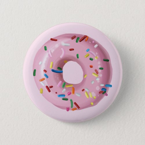 Pink Sprinkle Donut Birthday Party Favor Button - Pink Sprinkle Donut Button - perfect for donut birthday party favors!