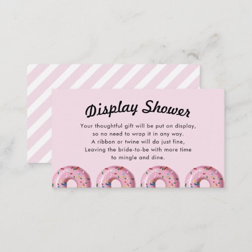 Pink Sprinkle Donut Display Shower Insert Card